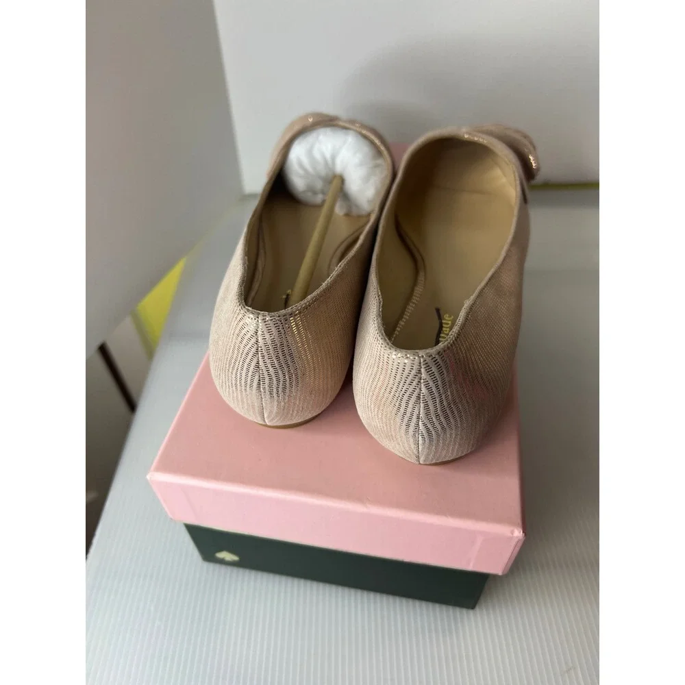 NIB- Kate Spade blush pink metallic tassel pointed-toe flats size 10